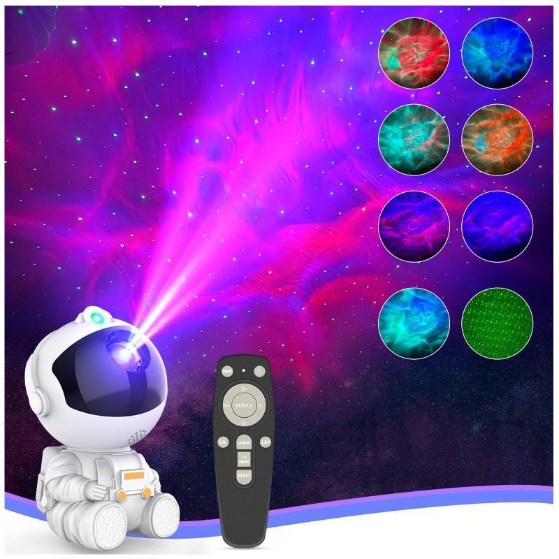 lot 28197 image: Astronaut Galaxy Projector for Bedroom Decor, Birthday Gifts for Adults Teen Girl Gifts Ambient Lighting, Ceiling Space Star Night Light Projector for Kids Room Decor Aesthetic - Retail $13