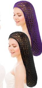 lot 58797 image: Hairband, 1 Pieces Mesh Crochet Hair Net Cap, Soft Rayon Snood Hat, Sleeping Cap, Hair Accessories for Women ( Purple) - Retail $5