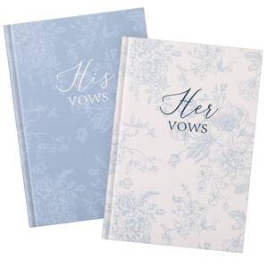 lot 58800 image: Set of 2 Wedding Vow Books His and Hers (6.06x4.17) Premium Wedding Keepsake Essentials Elegant Bridal Shower Engagement Ceremony Gift for Bride Groom(Blue,Floral) - Retail $20