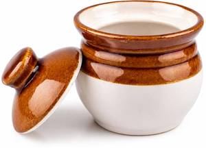 lot 58833 image: Decorative Ceramic Jar With Lid For Kitchen Pantry Countertop Home Dining Table Accessories Condiment Pickle Spice Coffee Tea Caddy Sugar Salt Herbs Food Storage Canister Holder Hand Painted - Retail $16