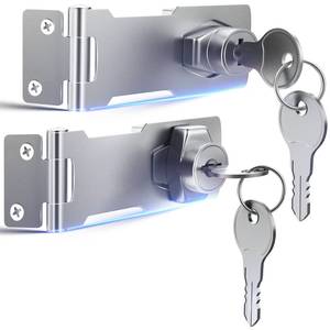 lot 58842 image: 3 Inch Zinc Alloy Chrome Finish Cabinet Lock with Key - Retail $10