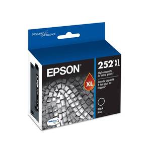 lot 58855 image: EPSON 252 DURABrite Ultra Ink High Capacity Black Cartridge (T252XL120-S) Works with WorkForce WF-3620, 3640, 7110, 7610, 7620, 7710, 7720, 7210 - Retail $40