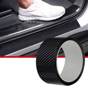 lot 58857 image: Universal Car Door Edge Protector, Carbon Fiber 5D Gloss Black Vinyl Wrap Film with Anti-Collision Protection for Most Vehicles (33Ft x 2.7In, Black) - Retail $14