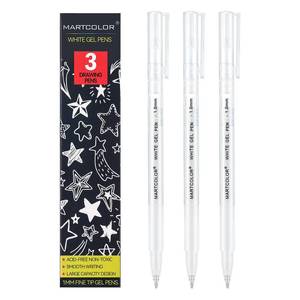 lot 58866 image: White Gel Pens, 1mm Fine Point Gel Ink Pen Opaque Archival Ink Pens for Black Paper Drawing, Sketching, Illustration, Card Making, Bullet Journaling, 3 Pack - Retail $5
