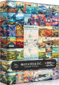 lot 58873 image: 50 States & Washington, D.C. Jigsaw Puzzles for Adults 1000 Pieces, United States 1000 Piece Puzzle, Travel Poster Design of Family Puzzle,challenging Puzzle,USA States Puzzle - Retail $17