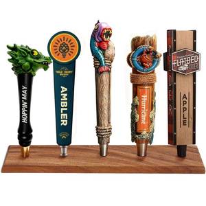 lot 58877 image: Beer Tap Handle Display, (Only Holder) Holds 5 Tap Handles Tabletop US Standard 38-16 thread Keg Handle Beer Handle Display Collect Love Tap Handle Holder for Bar, Beer Lover, Home Brewing - Retail $14