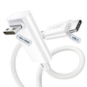 lot 58919 image: USB C to Mini HDMI Cable 3.3FT, 4K MINI HDMI Right Angle Cable - NOT HDMI - Retail $9