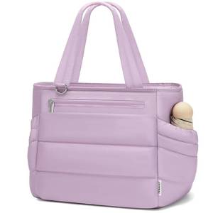 lot 58927 image: Lunch Box Tote Bag - Versatile Soft Insulated Lunchbox for Women - Lightweight Stylish Simple Lunch Pail Reusable Large Cooler Bag for Adults Work Office Camping Picnic Travel Outdoor Trips Purple 10L - Retail $33