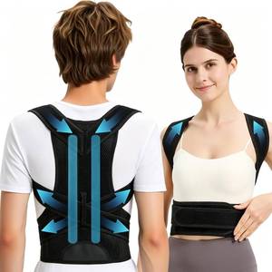 lot 58928 image: Posture Corrector for Men and Women, Adjustable Back Brace for Back, Neck and Shoulder Pain Relief, Back Support for Posture Improving Scoliosis, Hunchback, Hump, Thoracic, Spine Corrector (Medium) - Retail $35