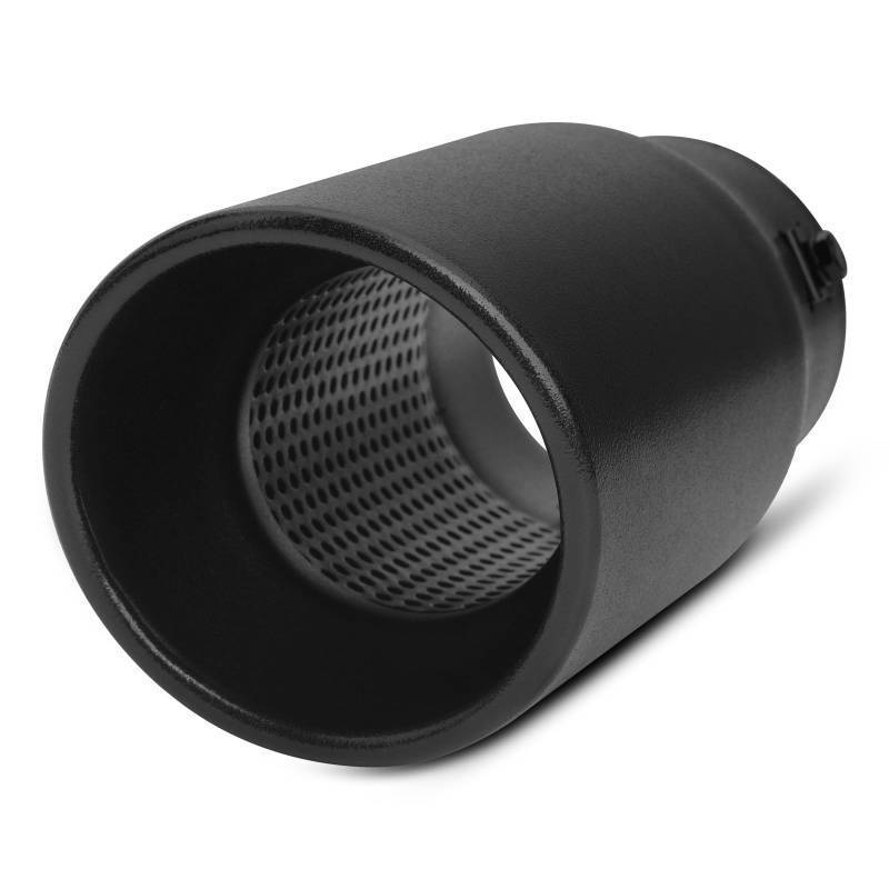 lot 38496 image: 1.5-2.5 Inlet Adjustable Diesel Exhaust Tip, 4 Outlet 9 Overall Length Double Wall Stainless Steel Tail Pipe, Bolt-On, Black (fit for 1.5 1.75 2.0 2.25 2.5 OD Tailpipe) - Retail $22