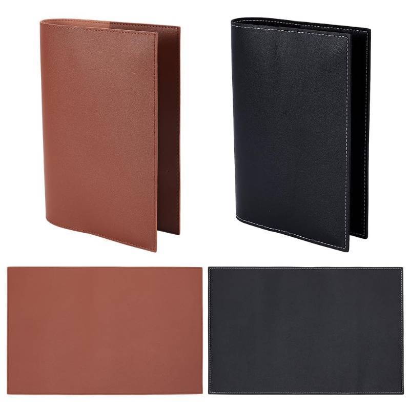 lot 38547 image: 4 Pcs Leather Journal Cover Fit for A5 Journals Hardcover Sketchbook,Refillable Leather Handmade Notebook Cover Vintage Book Protector Book Lovers Gifts, 33.5x23CM13  9INCH(Black & Brown) - Retail $20