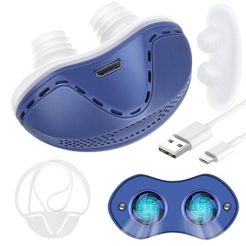 lot 38552 image: Anti Snore Device,Double Vortex Electric Double Vortex Snoring Solution,Mini Portable Stop Snoring Devices Stopper,Adjustable Wind Speed Snoring Prevention Nasal Dilators,Up to 8 Hours - Retail $30