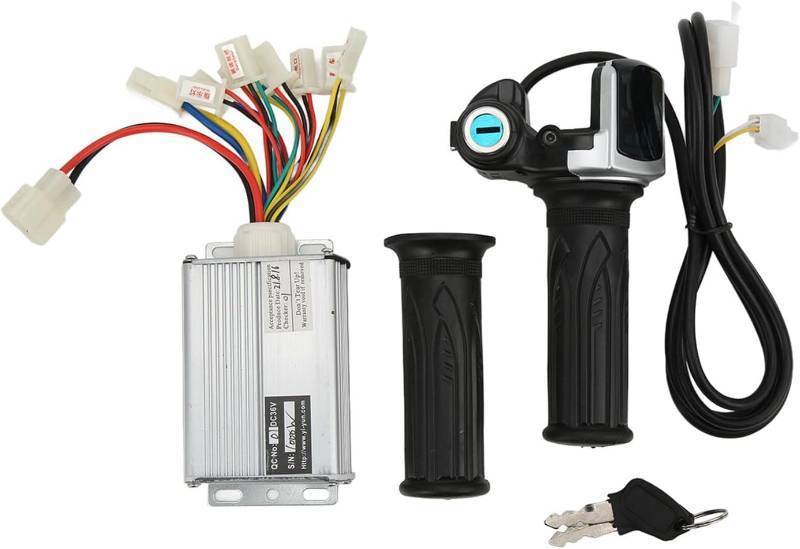 lot 38627 image: 36V 25A Controller and Throttle,Twist Throttle Handlebar Grips ,Brushed Motor Ebike Speed Controller Kit Compatible with MX350 Razor Dirt Bike Scooter Electric Bicycle (Replacement Parts (36V 1000W) - Retail $39
