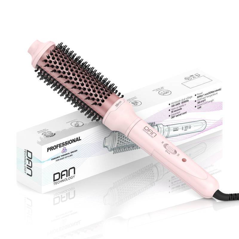 lot 73000 image: Thermal Brush,1.5 inch Heated Round Brushes,Non-Blowing Heated Brush,Dual Voltage CurlingBrush,Dual PTC Fast Style HeatedBrush,Ceramic Thermal RoundBrush Makes Hair Shinier & Smoother,Pink - Retail $20