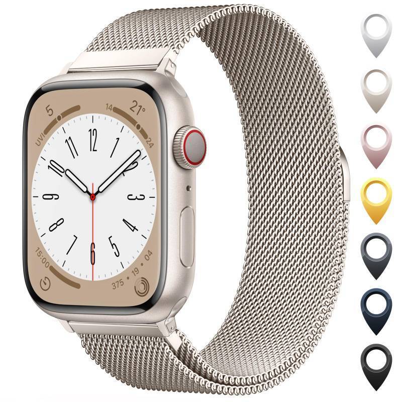 lot 73022 image: Original Milanese Loop Compatible with Apple Watch Bands 38mm 40mm 41mm 42mm 44mm 45mm 46mm 49mm for Women & Men, Magnetic Closure Adjustable Metal Strap for iWatch Series 11 10 9 8 7 6 5 4 SE2 3 Ultra - Retail $8