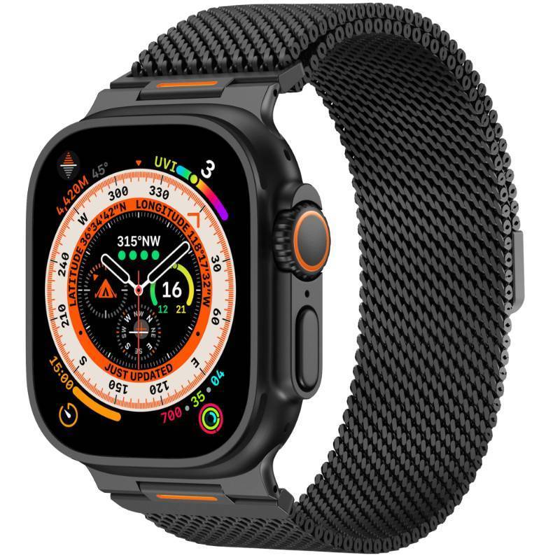 lot 73033 image: Milanese Loop Compatible for Apple Watch Ultra 3 2 1 Band 49mm 46mm 45mm 44mm 42mm, Men Stainless Steel Rugged Mesh Band with Strong Magnetic Clasp, Adjustable Metal Strap for iWatch Series 1110987654SEUltra - Retail $21