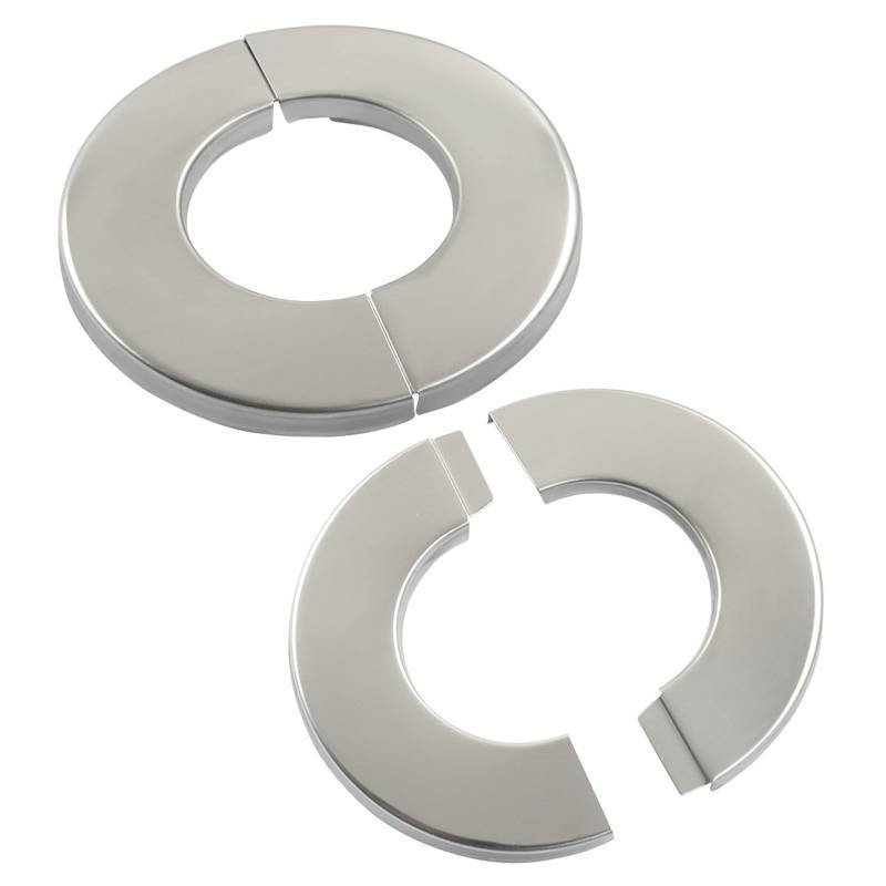 lot 73093 image: 2 Pack 1.3 inch33mm ID Wall Split Flange, Stainless Steel Round Escutcheon Plate,Shower Arm Flange Cover Set for Universal Standard 1.32 inch33mm Shower Head Arm Pipe - Round Split Design - Retail $6