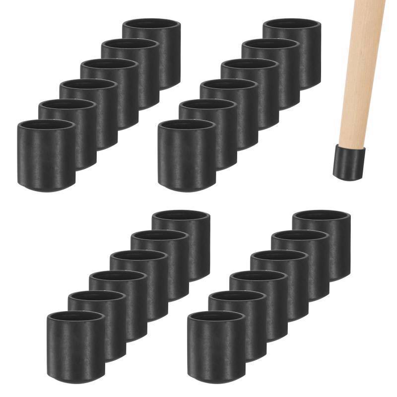lot 73098 image: 24-Pack Chair Leg Caps, 38 Inch(10mm) PVC Chair Leg Floor Protectors for Folding ChairsMetal ChairsFurniture TableHardwood Floors, Round Non-Slip Cover End Tips Black - Retail $7