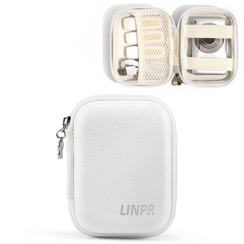 lot 73130 image: Digital Camera Case for CAMKORY, KODAK PIXPRO FZ45FZ55, Canon IXUS 285 HS, Lecran, Small Travel Compact Camera Holder with Mesh Pocket for Accessories SD Card (White) - Retail $10