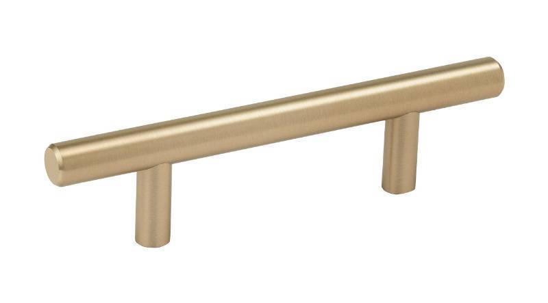 lot 73170 image: Amerock  Cabinet Pull  Golden Champagne  3 inch (76 mm) Center-to-Center  Bar Pulls  1 Pack  Drawer Pull  Drawer Handle  Cabinet Hardware - Retail $4