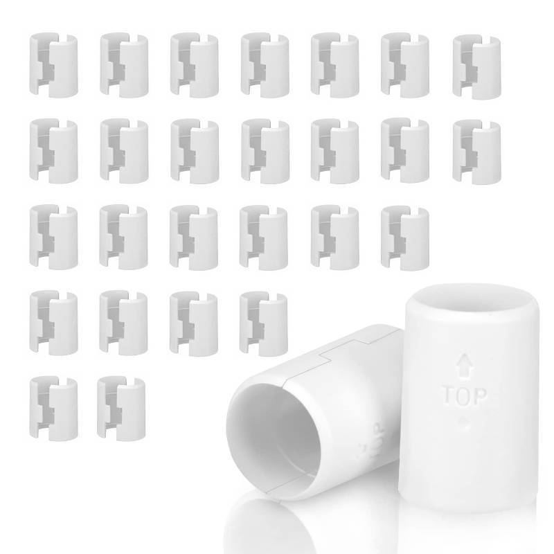 lot 73209 image: 50pcs White Wire Shelf Clips �� Shelf Lock Clips for 1 Inch Pipe Shelving �� Durable Plastic Replacements for Wire Shelving System (Fits 1 Diameter Pipes, 25 Pairs) - Retail $9