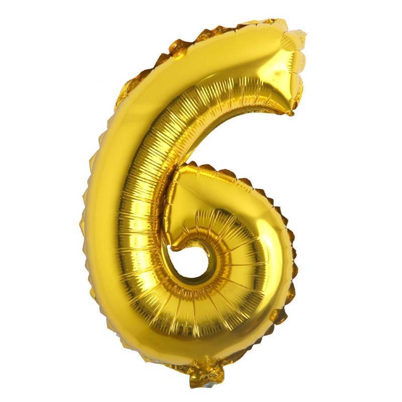 lot 28261 image: 16 Alphabet Letter and Number Balloons Set Package, Aluminum Hanging Foil Film banner Mylar Balloon for Birthday Party Decoration Custom Word (A-Z, 0-9 Gold) (16 inch 6 Gold) - Retail $4