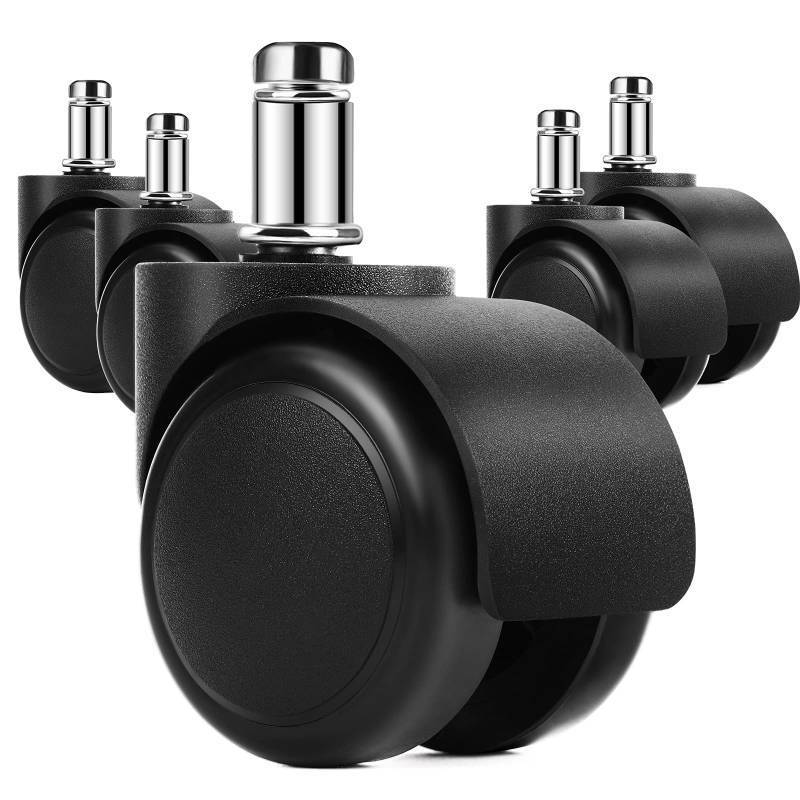 lot 28300 image: 2 Office Chair Replacement Caster Wheels, 11mm Stem, Set of 5 - Retail $9