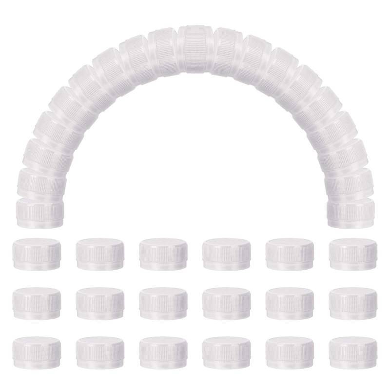 lot 28314 image: 86pcs Plastic Bottle Caps, 1.2 inch Bottle Screw Lid Top Water Bottles Top Cap for DIY Development Imagination Intelligence Craft Scrapbook Creative Gifts, White - Retail $15