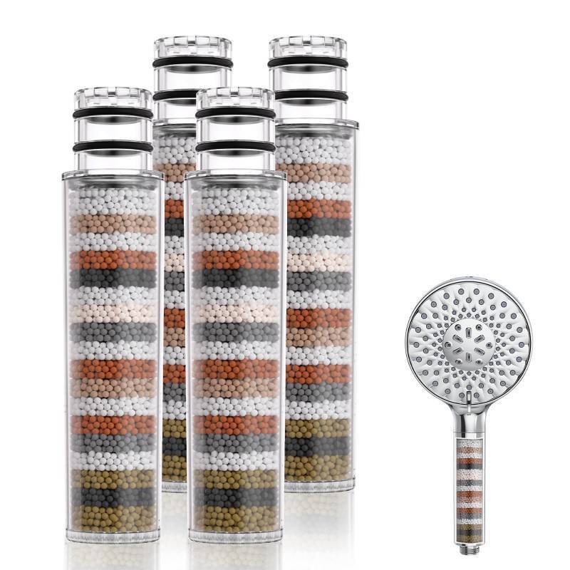 lot 28382 image: Shower Filter for Handheld Shower Head, 4 Pack Replacement Filters for Hard Water Remove Chlorine and Harmful Substances Only Fits SR SUN RISE Shower Head - Retail $32