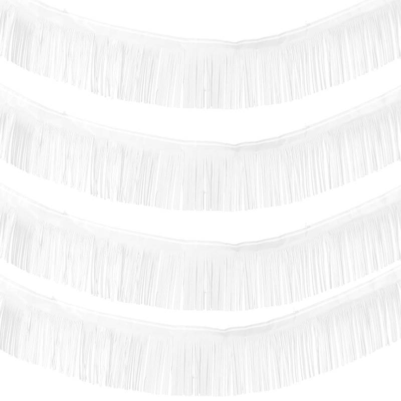 lot 28458 image: 4 Pack 40 Feet Metallic Foil Fringe Garland-Tinsel Streamers for Weddings, Birthdays, Holidays, Graduation, Party, Decorations, St. Patricks Day - Retail $10