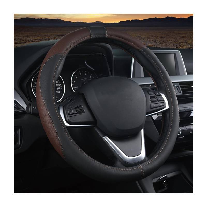 lot 28496 image: Car Steering Wheel Cover, Soft Leather Steering Wheel Protector, Universal Non-Slip Steering Wheel Covers, Comfortable Grip Sweat-Absorbent, Automotive Interior Accessories - Retail $9