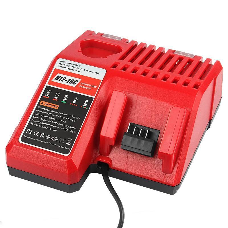 lot 28498 image: Replacement Charger for MK12 & for MK18 Multi-Volatge Rapid Charger for 48-59-1812 MK 12 Volt and 18 Volt XC Battery 48-11-2420 48-11-1815 48-11-1840 48-11-1841 48-11-1850 - Retail $23