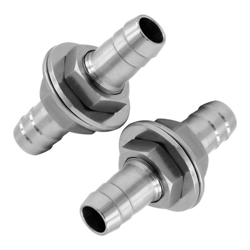 lot 17887 image: Fitvell Stainless Steel 34 Hose Barb Bulkhead Fitting Thru-Bulk Bulkhead Straight Hex Union with Flat Washer Pack of 2 - Retail $14