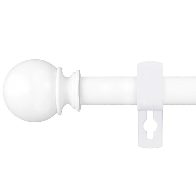 lot 17915 image: White Curtain Rods for Windows 28 to 48 Inch, 58 Diameter Heavy Duty Metal Splicing Adjustable Small Curtain Rod With Bracket(2.3-4 Feet) - Retail $10