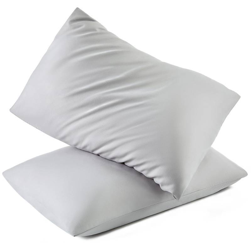 lot 17936 image: Toddler Pillowcase 2 Pack with Envelope Closure,13 x 18 Silky Soft Microfiber Travel Pillow Case Kids Pillowcases for Boys and Girls,Gray - Retail $8
