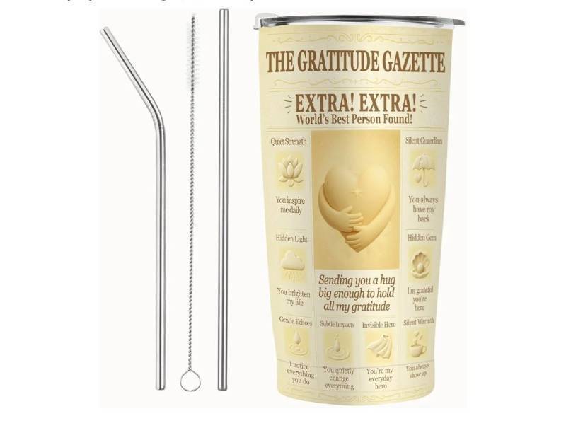 lot 17949 image: Thank You Appreciation 20oz Insulated Tumbler with Lid - Retail $10