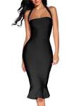 Women's Bandage Dress Sexy Halter Fishtail Bodycon Holiday Party Club Wedding Guest Dress (XS, Black) - Retail: $73