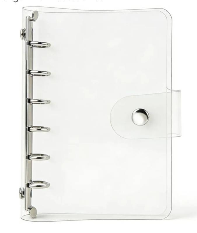 lot 57620 image: A7 Binder 6 Ring Budget Binder Clear PVC Planner Cover Notebook Shell for Organizer Accessories - Retail $7
