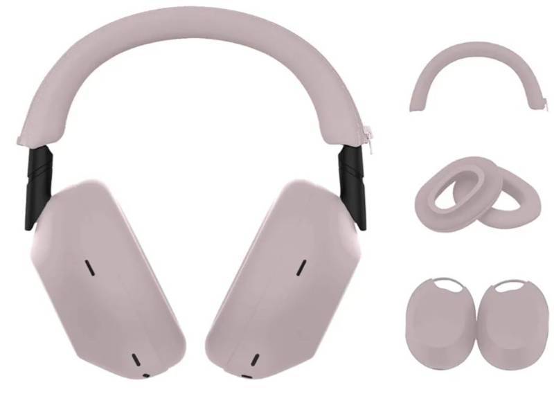 lot 57663 image: 3Pack Case Covers for WH-1000XM6 Headphones �� Anti-Scratch, Sweat-Resistant Ear Pad, Headband & Ear Cup Covers, Washable,Soft Silicone Accessories ��Rose Grey - Retail $15