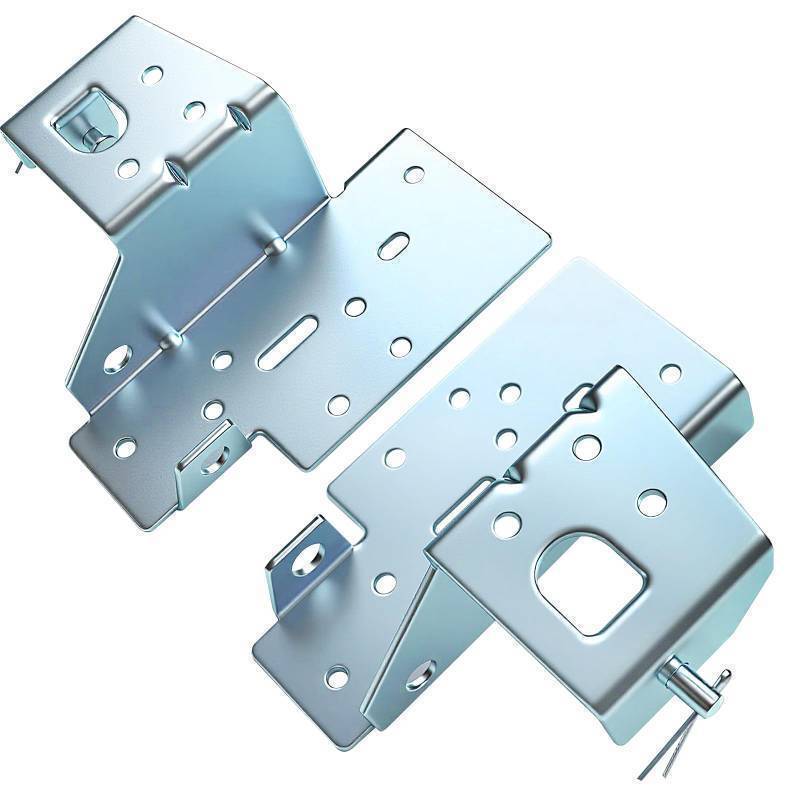 lot 45901 image: Garage Door Bottom Bracket 1 Pair (Left and Right) Low Headroom Outside Hookup, Pair, Fits 2 Track, Heavy Duty 11 Gauge Galvanized Steel, Adjustable for Commercial & Residential Garage Doors - Retail $47