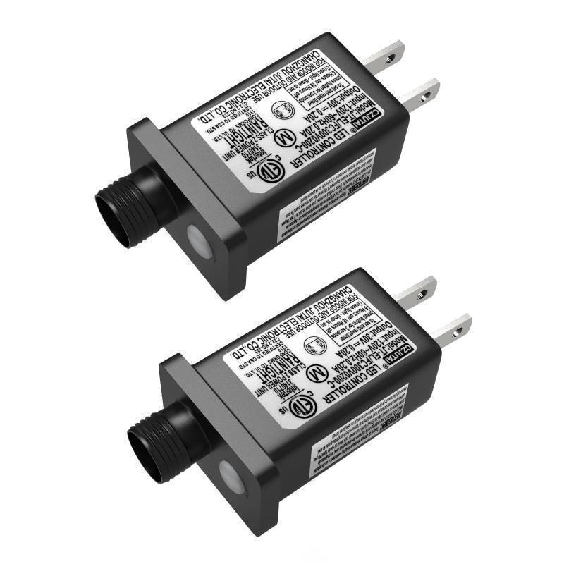 lot 56259 image: 30V 6W 0.2A LED Transformer Replacement Class 2 Power Supply for Christmas String Lights Plug IP44 Waterproof LED Controller Low Voltage, 2 Packs - Retail $17