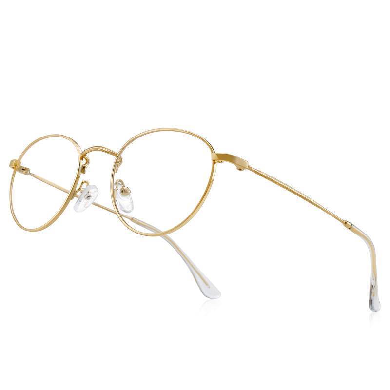 lot 56324 image: Small Metal Round Reading Glasses for Women Men Classic Vintage Retro Shades Blue Light Blocking Computer Readers - Retail $24