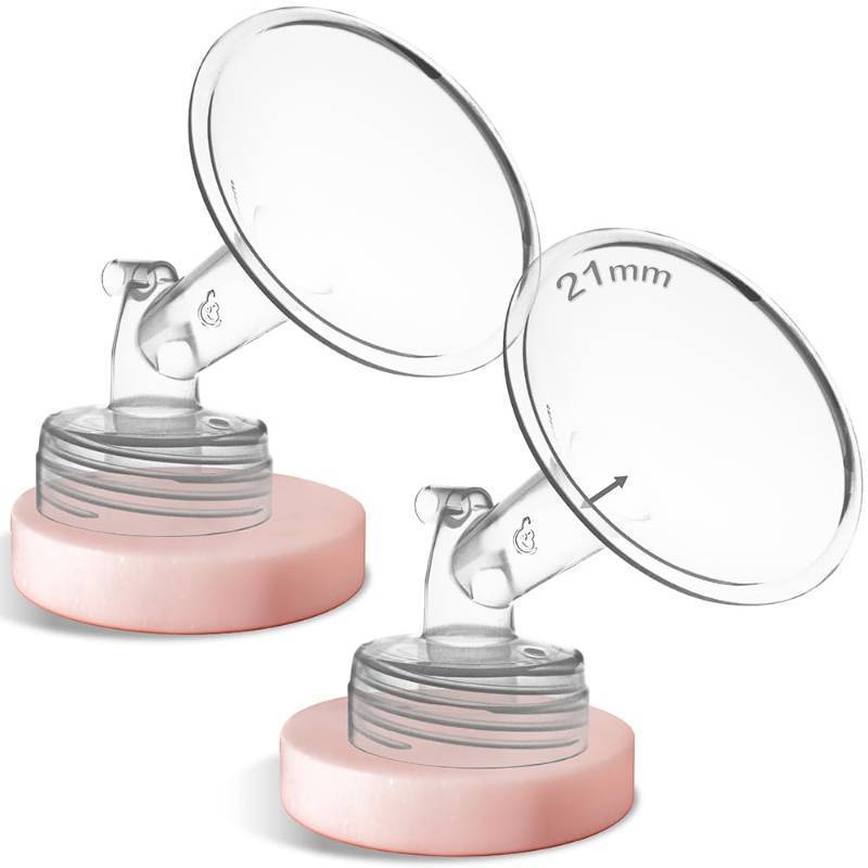 lot 56989 image: 21mm 2 pc Flanges Compatible with Spectra S2 S1 9 Plus Synergy Gold Breastpump Replacement to Spectra Pump Parts Flange Accessories Wide Mouth Work with Valve Backflow Protector Bottle - Retail $13