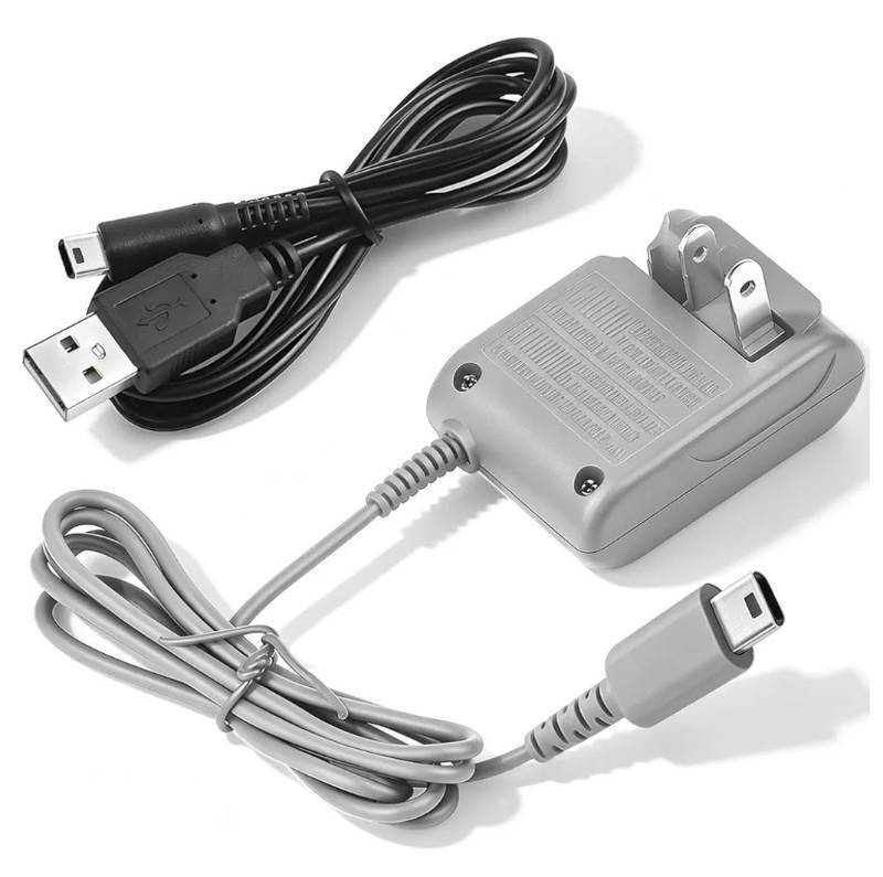 lot 72581 image: DS Lite Power Charger Compatible with Nintendo DS Lite 100-240V Wall Plug Adapter, with USB Charging Cable for Nintendo DS Lite - Retail $6