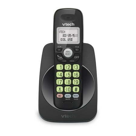 lot 58285 image: VTech VG131-11 DECT 6.0 Cordless Phone - Bluetooth Connection  Blue-White Display  Big Buttons  Full Duplex  Caller ID  Easy Wall Mount  1000ft Range (Black) CID  BT Black - Retail $41