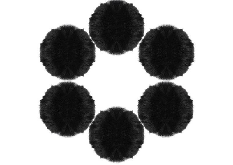 lot 58299 image: Lens 6 Pcs Black Pom Poms Faux Fur Pom Pom Fluffy Pom Pom Balls, Round Fluffy Pompoms for Crafts with Tiny Cord for Hat Shoes Garment Hair Pins Earrings Necklace Charm Wedding Accessories - Retail $7