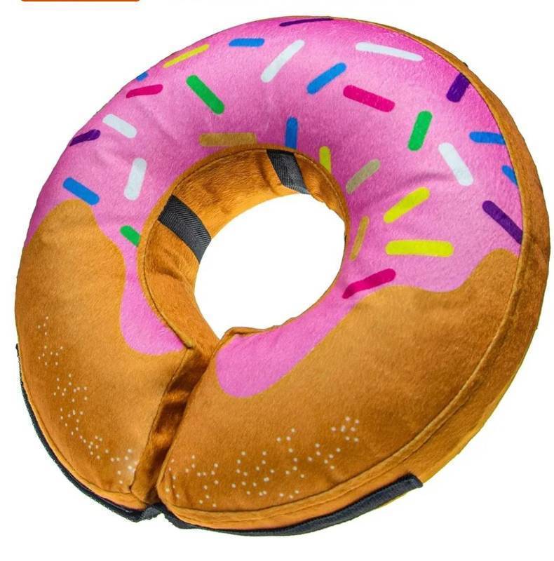 lot 58300 image: Inflatable Dog Cone Collar Alternative, Soft Dog Cone for Small Medium Large Dogs and Cats, Neck Recovery ECollar Donut Collar After Surgery (XXLarge, Donut-Strawberry - Retail $18