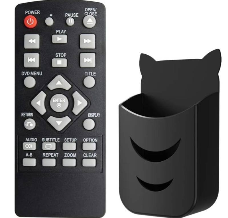 lot 27409 image: Replacement Remote Control for LG DP132 DP132NU DVD Player, for All LG COV31736202 DVD Player with Remote Control Holder (Black) - Retail $10