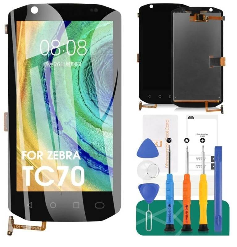 lot 27442 image: for Zebra TC70 Screen Replacement for Zebra TC72 LCD Digitizer Repair Kits for Zebra TC75TC77 Touch Screen Display Assembly Replacement Black - Retail $36