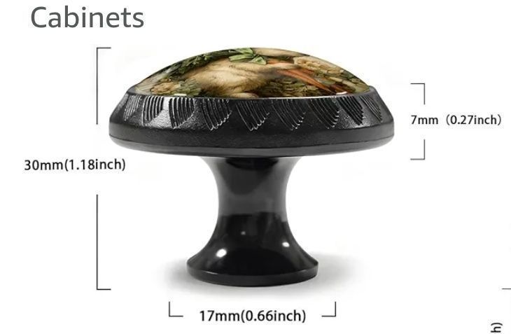 lot 27512 image: 4 Pack happy easter Knobs Round Drawer Pulls Black Dresser Knob Cupboard Door Handles Hardware for Kitchen Bathroom Cabinets - Retail $15